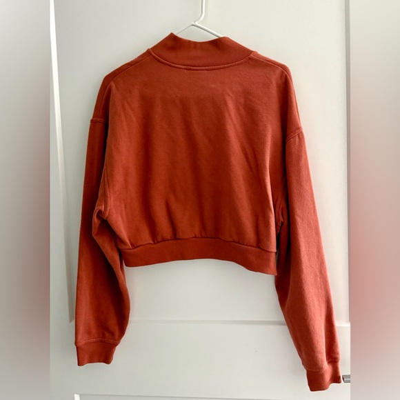 Levi's Terracotta Half-Zip Cropped Hoodie - Picture 6 of 6